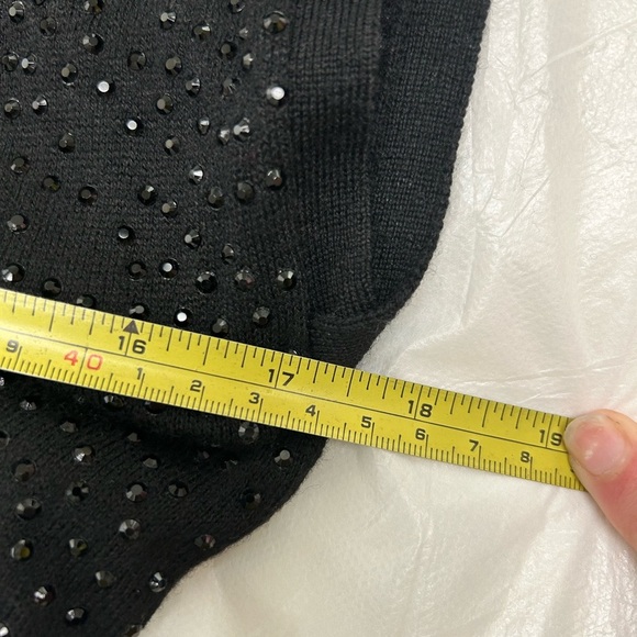 Alice + Olivia Black Crystal Sparkle Dress Size S Silk Lined Wool Blend - Picture 5 of 12